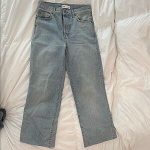 Zara Blue Straight Leg Jeans with Classic Faded Look